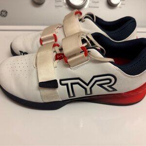 TYR Mens Sneakers - White and Navy with Red Accents